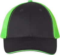 Valucap S102 Sandwich Trucker Cap Charcoal Neon Green Dark Gray Green / 6 5/8’’ 7 3/8’’