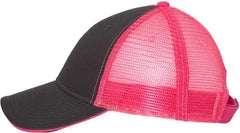 Valucap S102 Sandwich Trucker Cap - Charcoal Neon Pink - Charcoal Neon Pink / One Size Fits Most