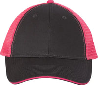 Valucap S102 Sandwich Trucker Cap - Charcoal Neon Pink - Charcoal Neon Pink / One Size Fits Most