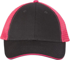 Valucap S102 Sandwich Trucker Cap - Charcoal Neon Pink - Charcoal Neon Pink / One Size Fits Most
