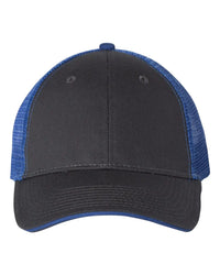 Valucap S102 Sandwich Trucker Cap - Charcoal Royal - Charcoal Royal / One Size Fits Most