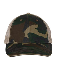 Valucap S102 Sandwich Trucker Cap - Green Camo Tan - Green Camo Tan / One Size Fits Most