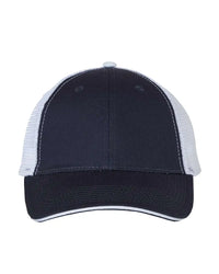 Valucap S102 Sandwich Trucker Cap - Navy White - Navy White / One Size Fits Most