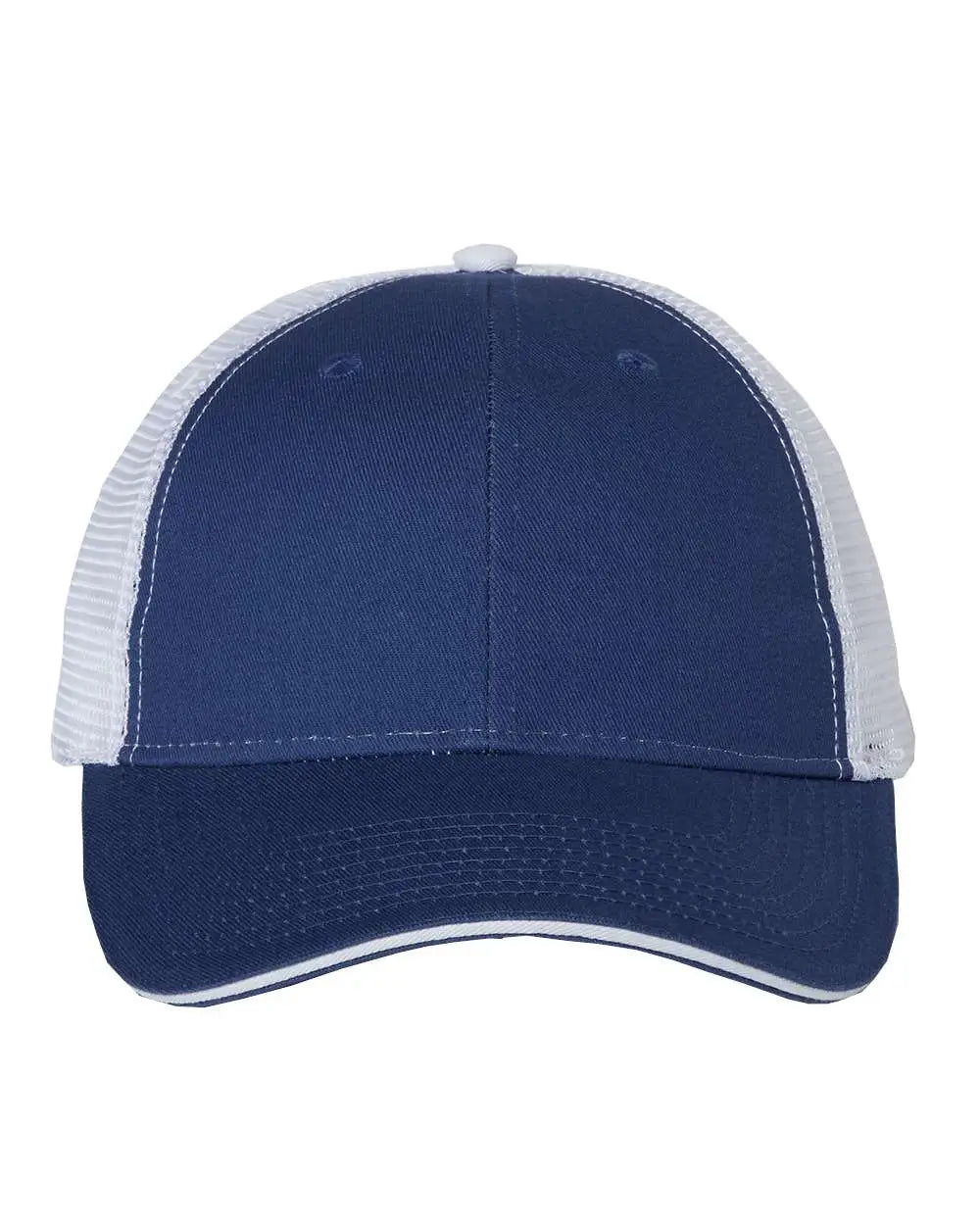 Valucap S102 Sandwich Trucker Cap - Royal White - Royal White / One Size Fits Most