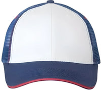 Valucap S102 Sandwich Trucker Cap White Royal Red White Red / 6 5/8’’ 7 3/8’’