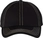 Valucap VC300A Adult Bio Washed Classic Dads Cap Black Stone Stitch Black Gray / 6 5/8’’ 7 3/8’’