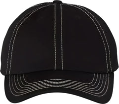 Valucap VC300A Adult Bio Washed Classic Dads Cap Black Stone Stitch Black Gray / 6 5/8’’ 7 3/8’’