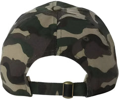 Valucap VC300A Adult Bio Washed Classic Dads Cap Green Camo Green / 6 5/8’’ 7 3/8’’
