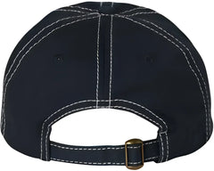 Valucap VC300A Adult Bio Washed Classic Dads Cap Navy Stone Stitch Navy Gray / 6 5/8’’ 7 3/8’’