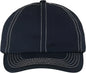 Valucap VC300A Adult Bio Washed Classic Dads Cap Navy Stone Stitch Navy Gray / 6 5/8’’ 7 3/8’’