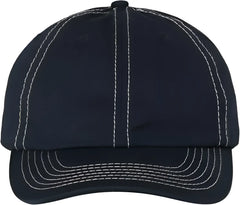 Valucap VC300A Adult Bio Washed Classic Dads Cap Navy Stone Stitch Navy Gray / 6 5/8’’ 7 3/8’’