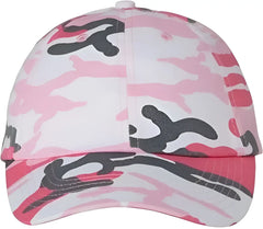 Valucap VC300A Adult Bio Washed Classic Dads Cap Pink Camo Pink / 6 5/8’’ 7 3/8’’