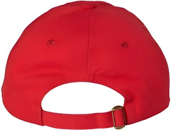Valucap VC300A Adult Bio-Washed Classic Dads Cap - Red - Red / 6 5/8’’ - 7 3/8’’