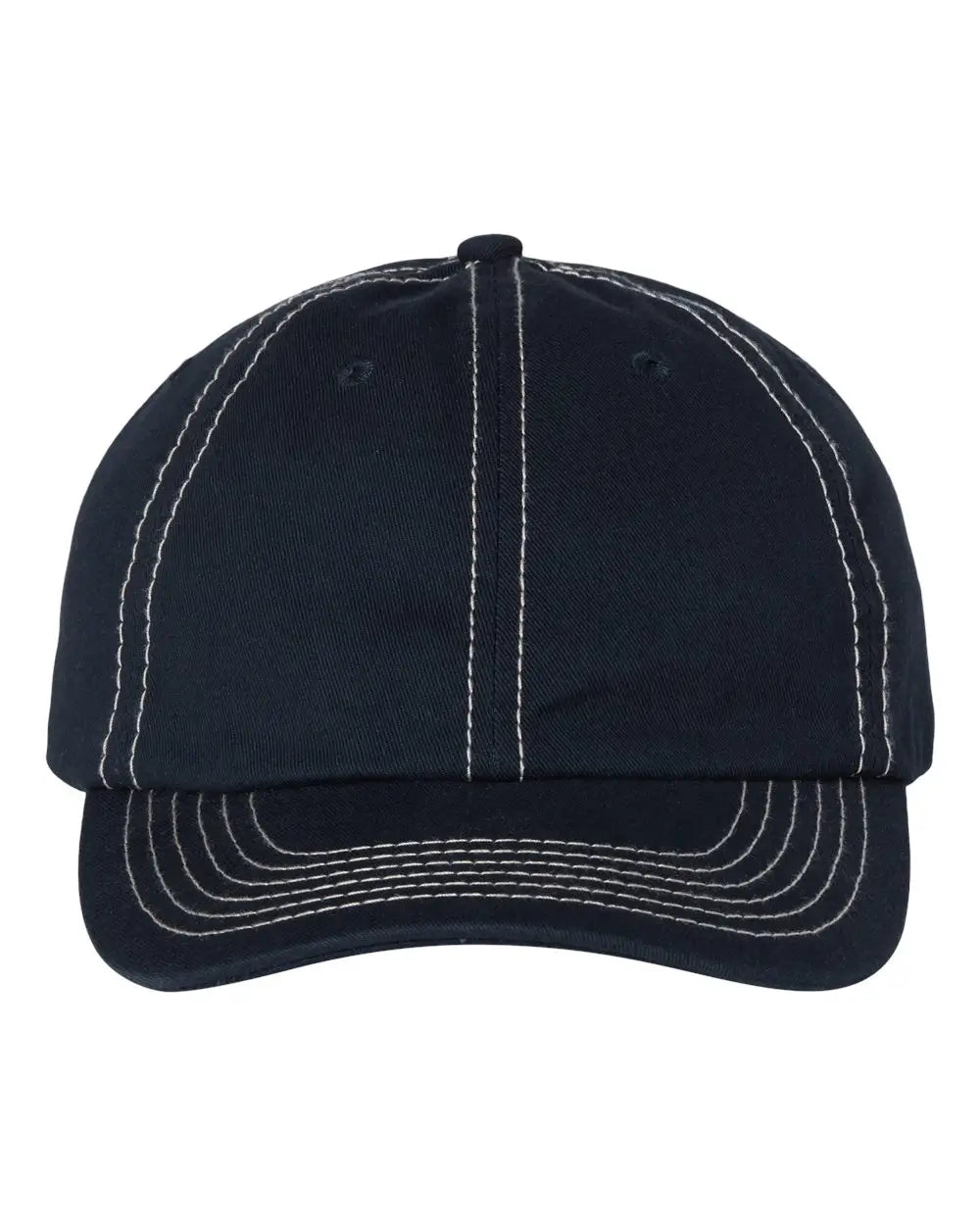 Valucap VC300A Bio-Washed Classic Dad Cap - Navy Stone Stitch - Navy Stone Stitch / One Size Fits Most