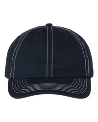 Valucap VC300A Bio-Washed Classic Dad Cap - Navy Stone Stitch - Navy Stone Stitch / One Size Fits Most