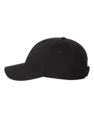 Valucap VC300Y Youth Small Fit Bio-Washed Dad Cap - Black - Black / One Size Fits Most