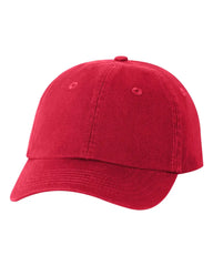 Valucap VC300Y Youth Small Fit Bio-Washed Dad Cap - Red - Red / One Size Fits Most