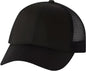 Valucap VC400 Mesh-Back Trucker Cap - Black - Black / 6 5/8’’ - 7 3/8’’
