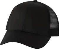 Valucap VC400 Mesh-Back Trucker Cap - Black - Black / 6 5/8’’ - 7 3/8’’
