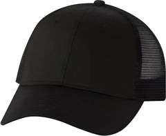 Valucap VC400 Mesh-Back Trucker Cap - Black - Black / 6 5/8’’ - 7 3/8’’