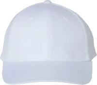 Valucap VC400 Mesh-Back Trucker Cap - White - White / 6 5/8’’ - 7 3/8’’