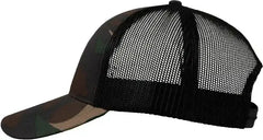 Valucap VC400 Mesh-Back Twill Trucker Cap - Camo Black - Camo Black / One Size Fits Most