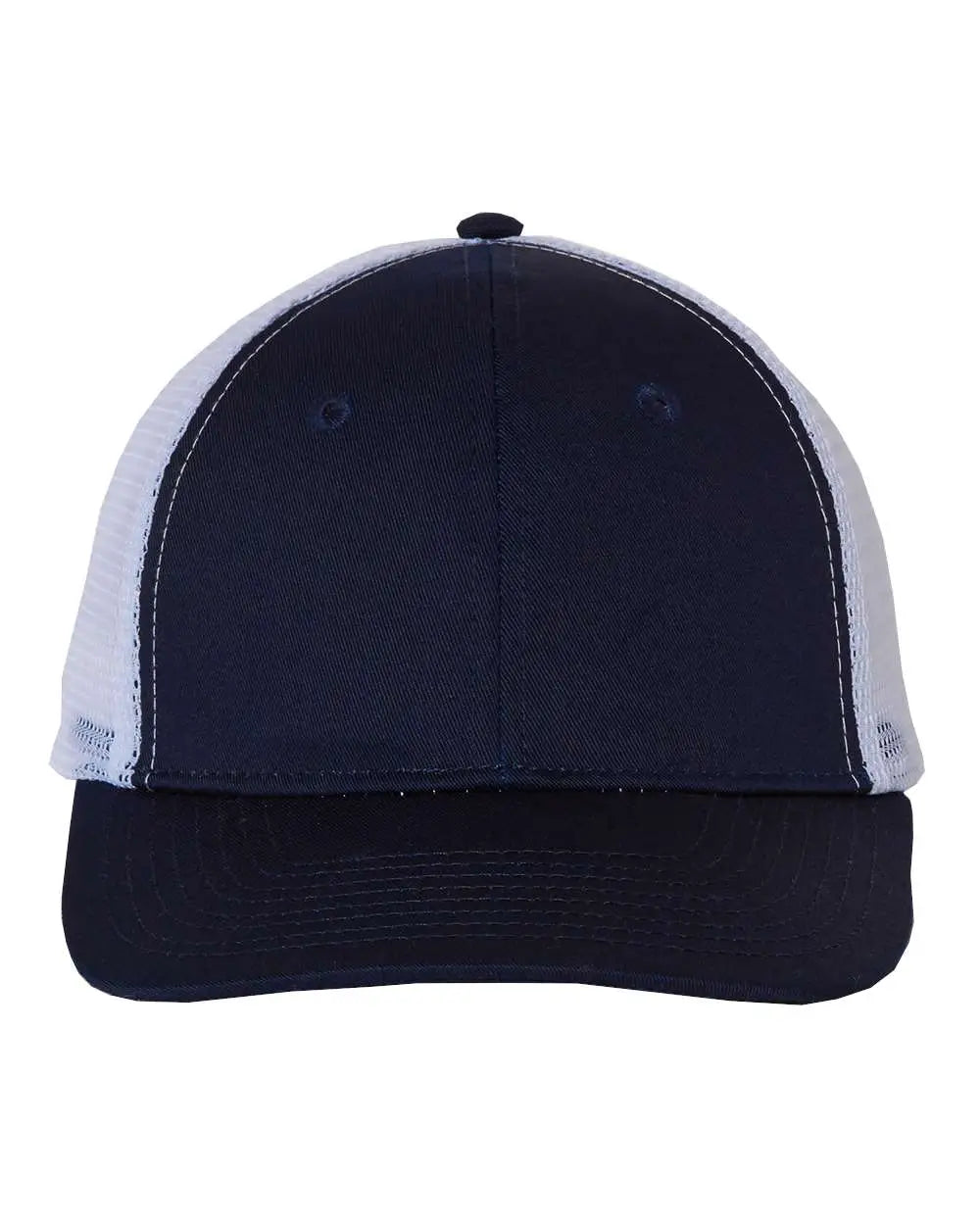 Valucap VC400 Mesh-Back Twill Trucker Cap - Navy White - Navy White / One Size Fits Most