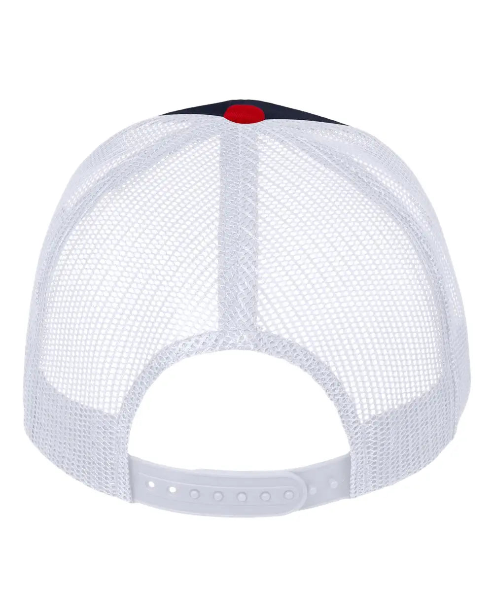 Valucap VC400 Mesh-Back Twill Trucker Cap - Navy White Red - Navy White Red / One Size Fits Most