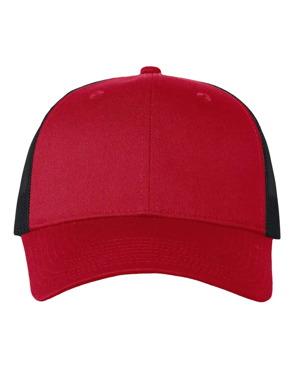 Valucap VC400 Mesh-Back Twill Trucker Cap - Red Black - Red Black / One Size Fits Most