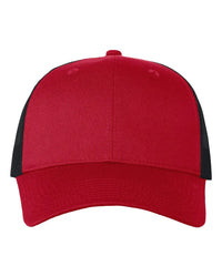 Valucap VC400 Mesh-Back Twill Trucker Cap - Red Black - Red Black / One Size Fits Most