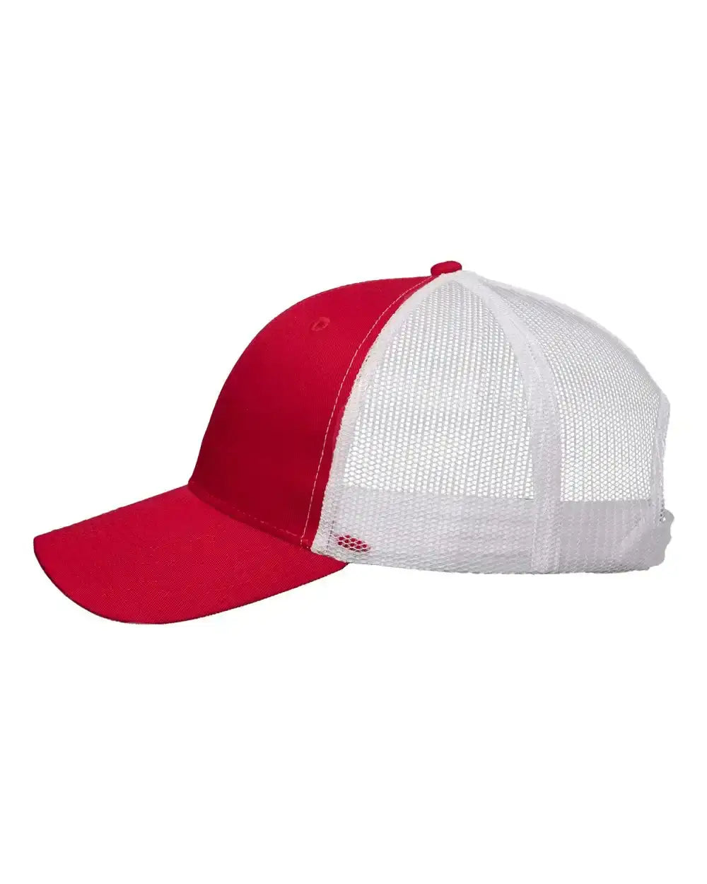 Valucap VC400 Mesh-Back Twill Trucker Cap - Red White - Red White / One Size Fits Most