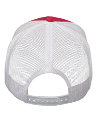 Valucap VC400 Mesh-Back Twill Trucker Cap - Red White - Red White / One Size Fits Most