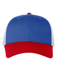 Valucap VC400 Mesh-Back Twill Trucker Cap - Royal White Red - Royal White Red / One Size Fits Most
