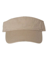 Valucap VC500 Bio-Washed Visor - Khaki - Khaki / One Size Fits Most