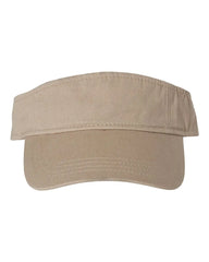 Valucap VC500 Bio-Washed Visor - Khaki - Khaki / One Size Fits Most