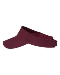 Valucap VC500 Bio-Washed Visor - Maroon - Maroon / One Size Fits Most