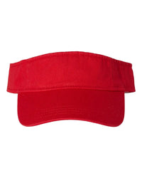 Valucap VC500 Bio-Washed Visor - Red - Red / One Size Fits Most