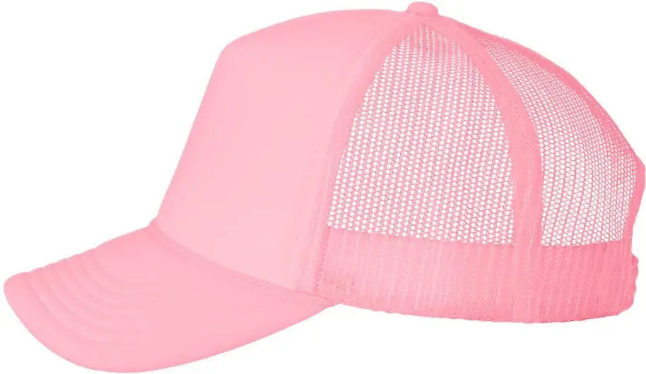Valucap VC700 Foam Mesh-Back Trucker Cap - Pink - Pink / One Size Fits Most