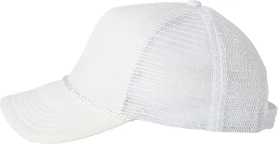 Valucap VC700 Foam Mesh-Back Trucker Cap - White White - White White / One Size Fits Most