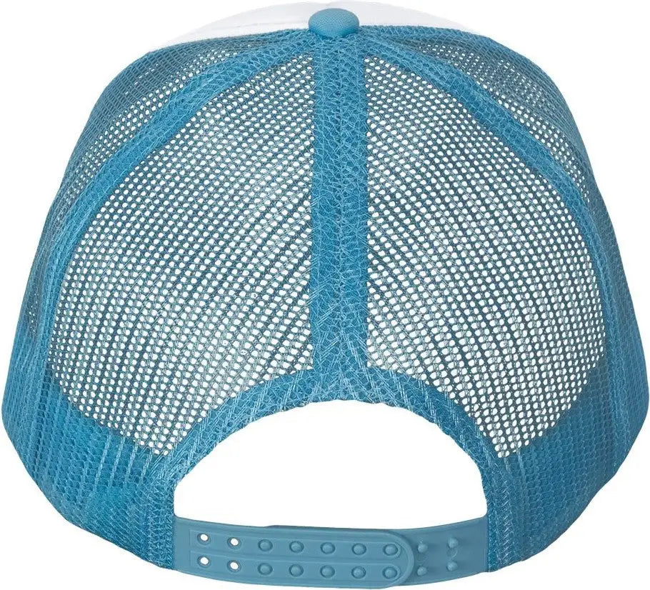 Valucap VC700 Foam Mesh-Back Trucker Cap - White Baby Blue - White Baby Blue / One Size Fits Most