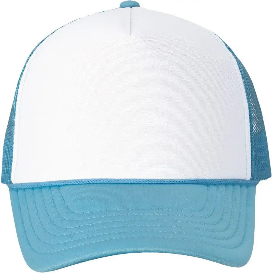 Valucap VC700 Foam Mesh-Back Trucker Cap - White Baby Blue - White Baby Blue / One Size Fits Most