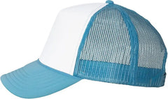 Valucap VC700 Foam Mesh-Back Trucker Cap - White Baby Blue - White Baby Blue / One Size Fits Most
