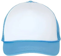 Valucap VC700 Foam Mesh-Back Trucker Cap - White Baby Blue - White Blue / 6 5/8’’ - 7 3/8’’