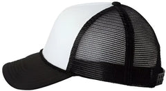 Valucap VC700 Foam Mesh Back Trucker Cap White Black White Black / 6 5/8’’ 7 3/8’’