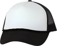 Valucap VC700 Foam Mesh Back Trucker Cap White Black White Black / 6 5/8’’ 7 3/8’’