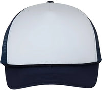 Valucap VC700 Foam Mesh Back Trucker Cap White Navy White Navy / 6 5/8’’ 7 3/8’’