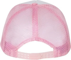 Valucap VC700 Foam Mesh Back Trucker Cap White Pink White Pink / One Size Fits Most
