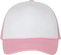 Valucap VC700 Foam Mesh Back Trucker Cap White Pink White Pink / One Size Fits Most