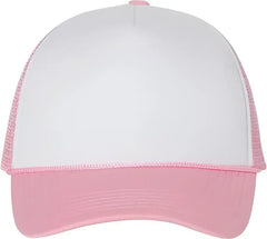 Valucap VC700 Foam Mesh Back Trucker Cap White Pink White Pink / One Size Fits Most