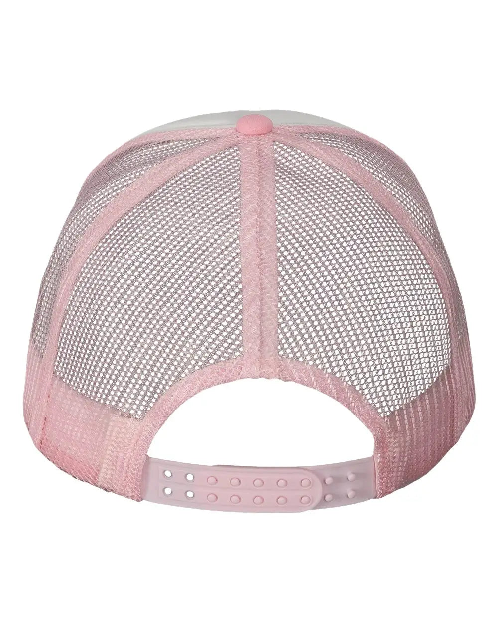 Valucap VC700 Foam Mesh-Back Trucker Cap - White Pink - White Pink / One Size Fits Most